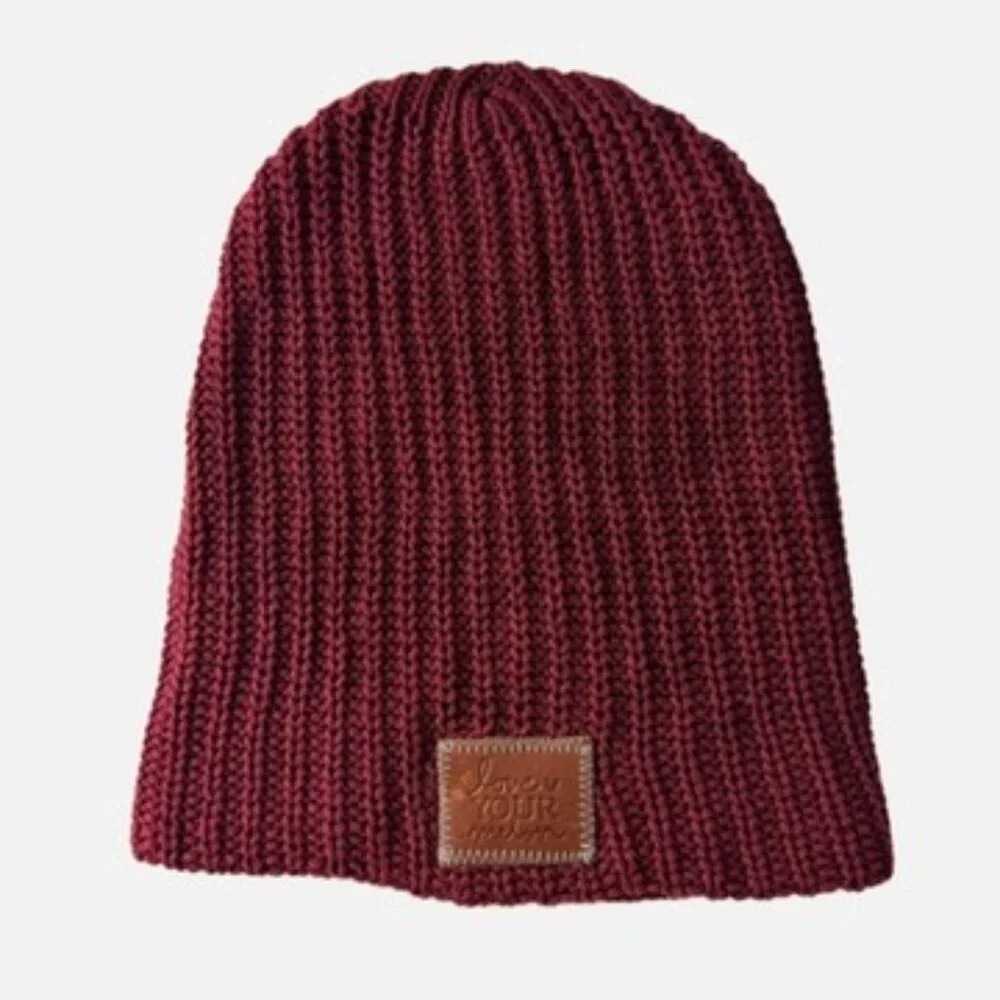 Love Your Melon Beanie For Men & Women One Size Burgundy Winter Hat Made In USA
